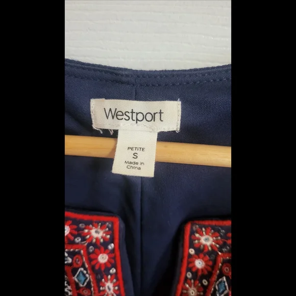 🌿Westport Petites Womens Small Embroidered Sleeveless Lined Boho Dress🌻 - Picture 5 of 12